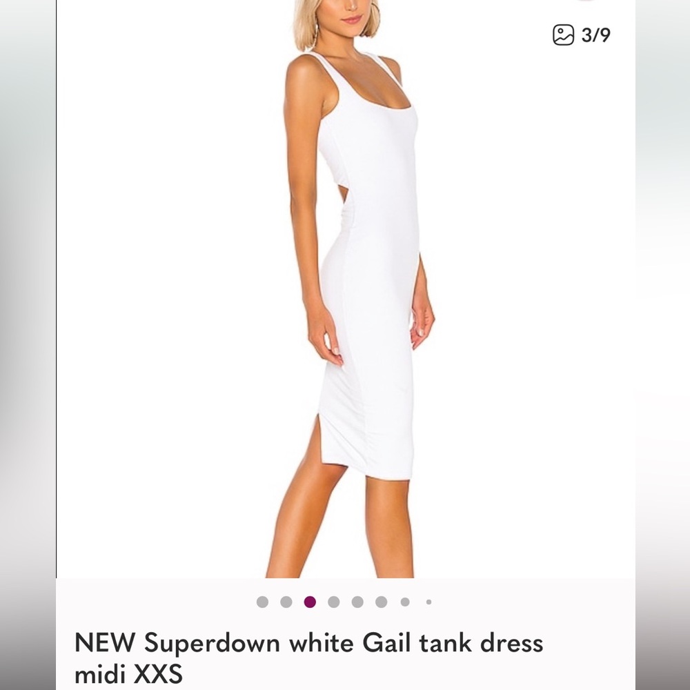 Superdown white Gail tank dress midi XXS